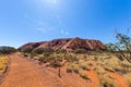 Outback, Australia - November 12, 2022: Close up views of red sandstone rock in the center of Australia. The Uluru or Ayers Rock Royalty Free Stock Photo