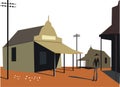 Outback buildings illustration