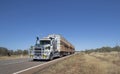 Outback roadtrain with copy space Royalty Free Stock Photo