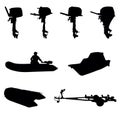 Outboar boat motor silhouette