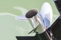 Outboard engine propeller detail Royalty Free Stock Photo