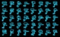 Outboard motor icons set vector neon Royalty Free Stock Photo
