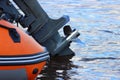 Outboard motor leg with boat propeller