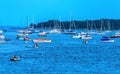 Outboards Sailboats Yachts Padanaram Harbor with Boats Dartmouth Massachusetts