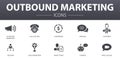 Outbound marketing simple concept icons