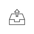 Outbox arrow outline icon