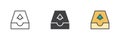 Outbox email different style icon set