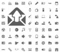 Outbox icon. Media, Music and Communication vector illustration icon set. Set of universal icons. Set of 64 icons Royalty Free Stock Photo