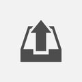 Outbox icon vector. Isolated outgoing email icon vector design