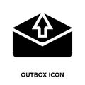 Outbox icon vector isolated on white background, logo concept of