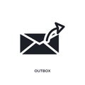 outbox isolated icon. simple element illustration from message concept icons. outbox editable logo sign symbol design on white