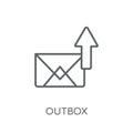 Outbox linear icon. Modern outline Outbox logo concept on white Royalty Free Stock Photo