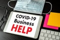 Outbreak business impact discuss business implications of COVID-19 Coronavirus pandemic social Royalty Free Stock Photo