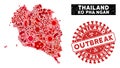 Outbreak Collage Ko Pha Ngan Map with Distress OUTBREAK Stamp