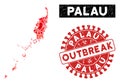 Outbreak Collage Palau Map with Textured OUTBREAK Seal