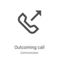 outcoming call icon vector from communication collection. Thin line outcoming call outline icon vector illustration. Linear symbol