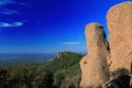 Outcrop of red rock cliffs from La Patit Roc, Var