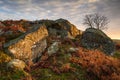 Outcrop of Rocks at Corby\'s Crags Royalty Free Stock Photo