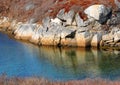 Outcrop and water Royalty Free Stock Photo