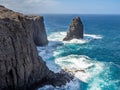 Outcropping rock known as Roque partido or Farallon Tabata in Grand Canary island, Canary Islands, Spain Royalty Free Stock Photo