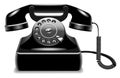 Outdated black telephone. Royalty Free Stock Photo