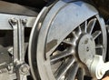 Outdated black train wheel Royalty Free Stock Photo