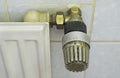 Outdated  old and dirty radiator valve, renewal of the heating  and co2 savings concept,copy space Royalty Free Stock Photo