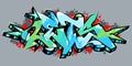 Outdoor Abstract Urban Graffiti Street Art Word Lets Lettering Vector Illustration Art