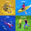 Outdoor Activities Concept Icons Set