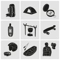 Outdoor activities and extreme sports detailed icon set