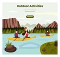 Outdoor activities vector web banner design template Royalty Free Stock Photo