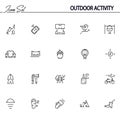 Outdoor activity icon set Royalty Free Stock Photo