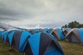 Outdoor activity tents camping among the mountain.