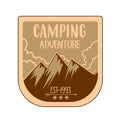 Outdoor adventure badge and retro emblem