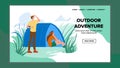 Outdoor Adventure And Expedition Travel Vector Illustration