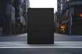 Outdoor advertising space black street billboard poster stand mockup Royalty Free Stock Photo