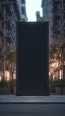 Outdoor advertising space black street billboard poster stand mockup Royalty Free Stock Photo