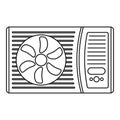 Outdoor air conditioner fan icon, outline style Royalty Free Stock Photo