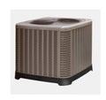 Outdoor air conditioning and heat pump unit, silhouetted on white with path Royalty Free Stock Photo