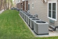 Outdoor air conditioning and heat pump units Royalty Free Stock Photo