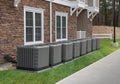 Outdoor air conditioning and heat pump units Royalty Free Stock Photo