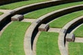 Outdoor amphitheatre steps made of stone and grass