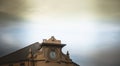 Outdoor analog clock on historical Buildings for city construction. Set of elements to create urban background, village and town