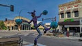 Statue of juggling joker in downtown Mankato MN