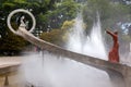 Modern Art Detail Water Fountain Plaza Italia Mendoza Argentina Royalty Free Stock Photo