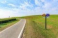 Outdoor asphalt road, exercise bike paths on the hill Royalty Free Stock Photo