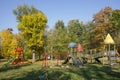 Outdoor Autumn Landscape With Recreational Playing Equipment