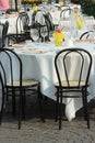 Outdoor Banquet Tables Royalty Free Stock Photo