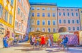 Outdoor bar in University square, Salzburg, Austria Royalty Free Stock Photo