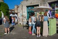 Outdoor bar and young girls buying drinks Royalty Free Stock Photo